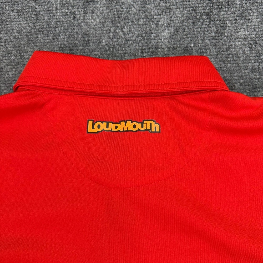 Loudmouth Polo Shirt Mens Extra Large Red Tropical Placket Print Golf Stretch‎ - Picture 4 of 10